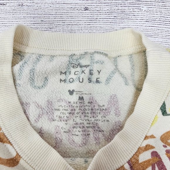 Disney Mickey Mouse Womens Colorful Graffiti Classic Graphic Sweatshirt Top Size - Picture 4 of 4